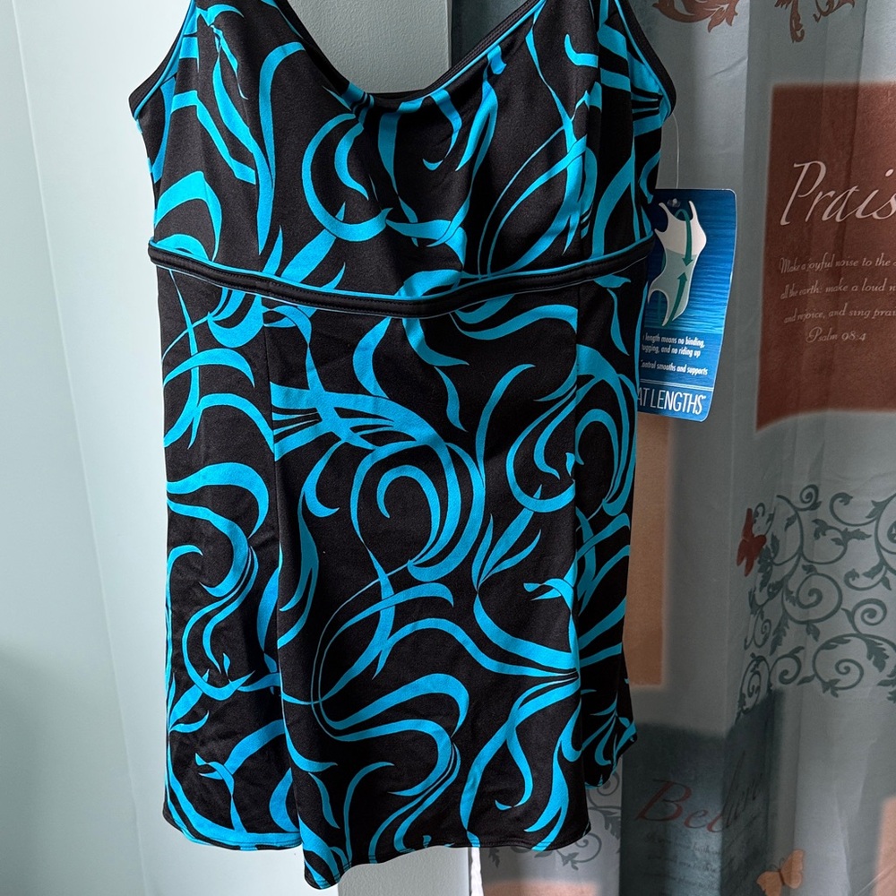 Black and Blue Swirl Women's One Piece Swimsuit